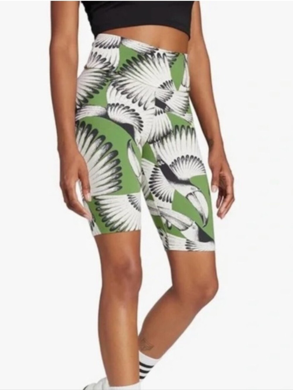 Adidas x Farm Rio Toucan Wings Bike Shorts Green White Oasis Night Collection XS
